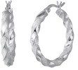 1 Inch Sterling Silver Hoop Earrings Twisted Style