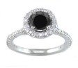 1.75 Ct White & Black Diamond Engagement Ring in White Gold