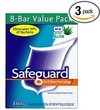 Safeguard Antibacterial Bar Soap with Aloe, White, 4.0-oz bars 8 Count Pack (Pack of 3)